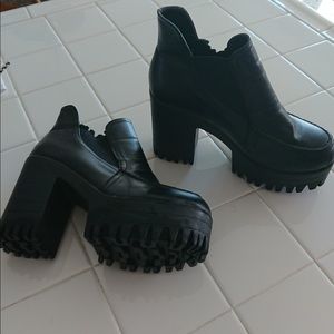 Black platform boots